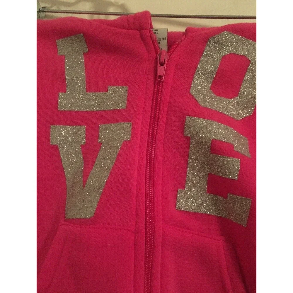 Diva Toddler Girls Graphic Print Full Zip Sweatshirt Hoodie Jacket Size 2T Pink